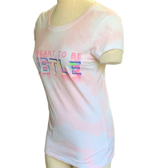 Wound Up Graphic Tee "Not Meant to Be Subtle" Jrs Sz L(11-13) Pink Tie Dye 34L - Picture 4 of 7